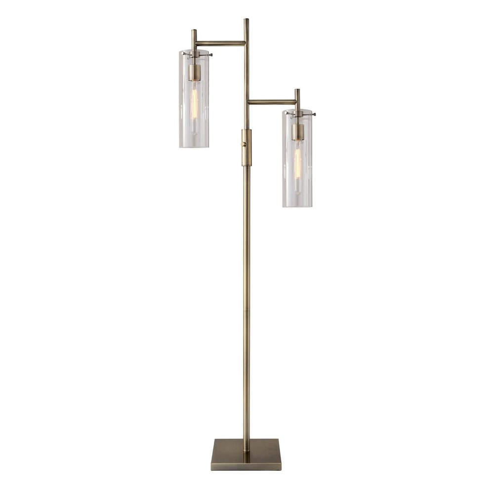 64" Brass Glass Drum Shade