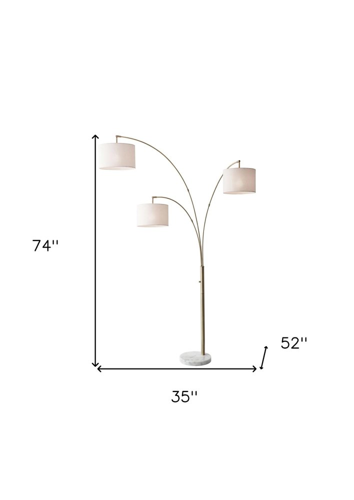 74" Three-Light Arc Tree Floor Lamp