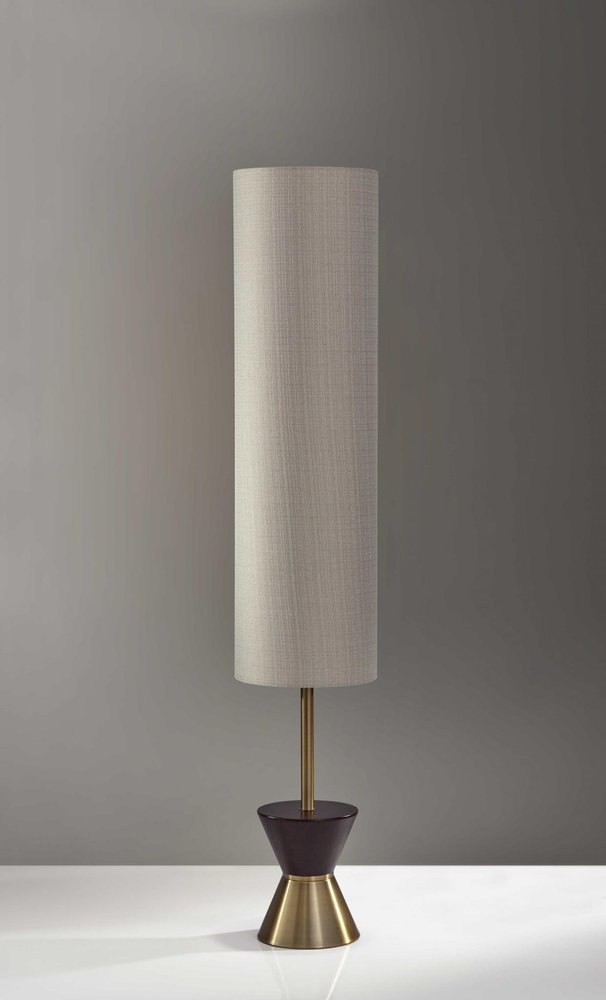 59" Brass Column Floor Lamp