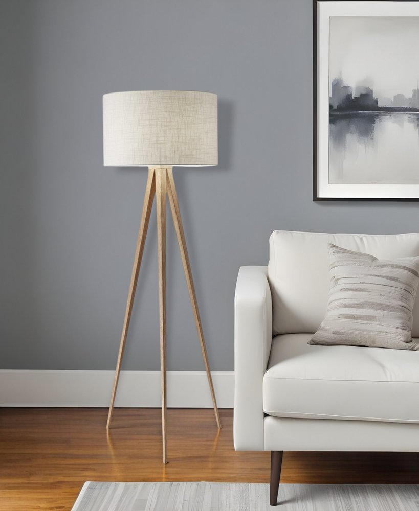 61" Tripod Floor Lamp with Drum Shade