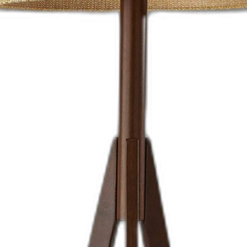 59" Wood Mid-Century Tripod Lamp