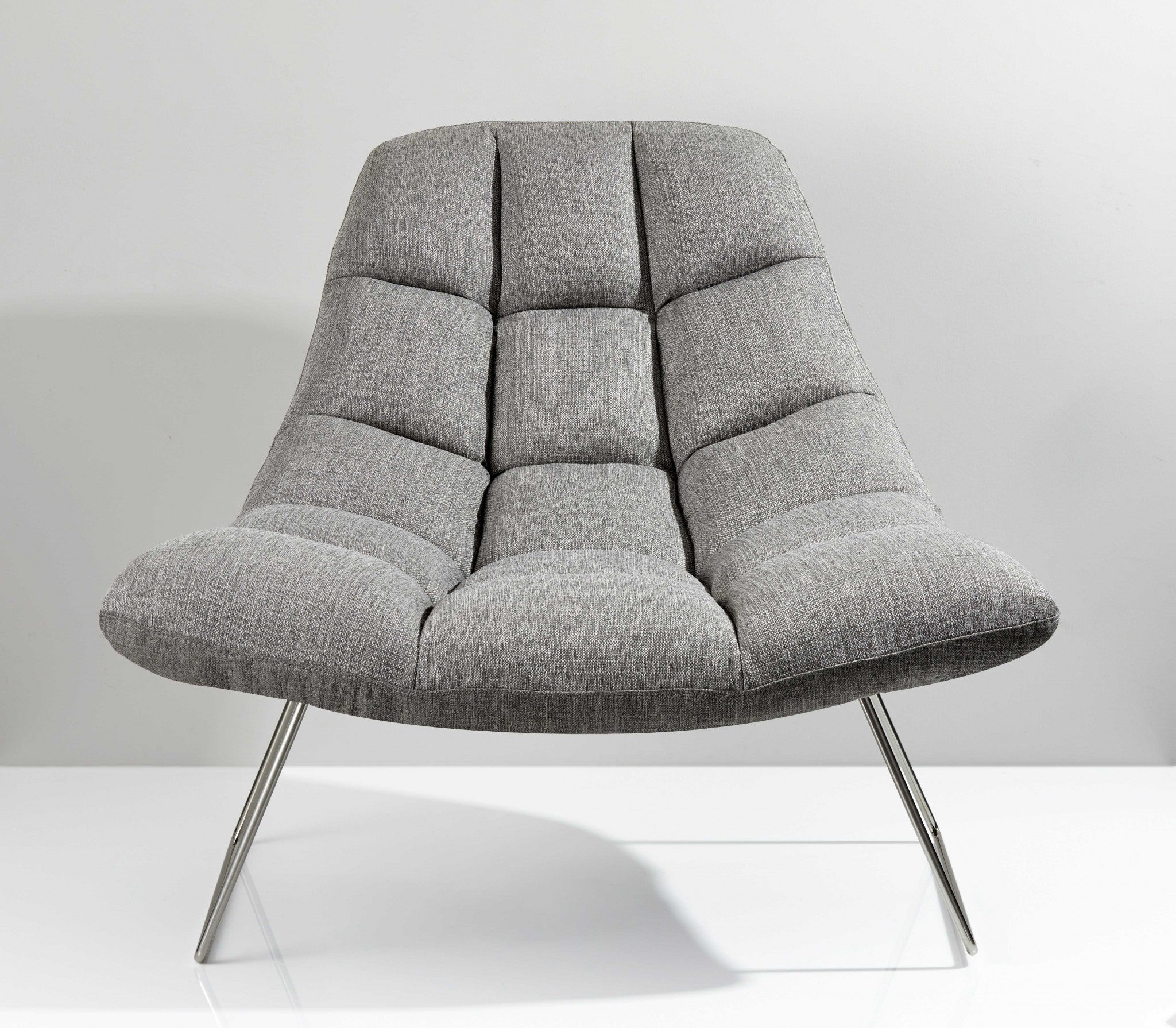 40" Gray Tufted Butterfly Chair