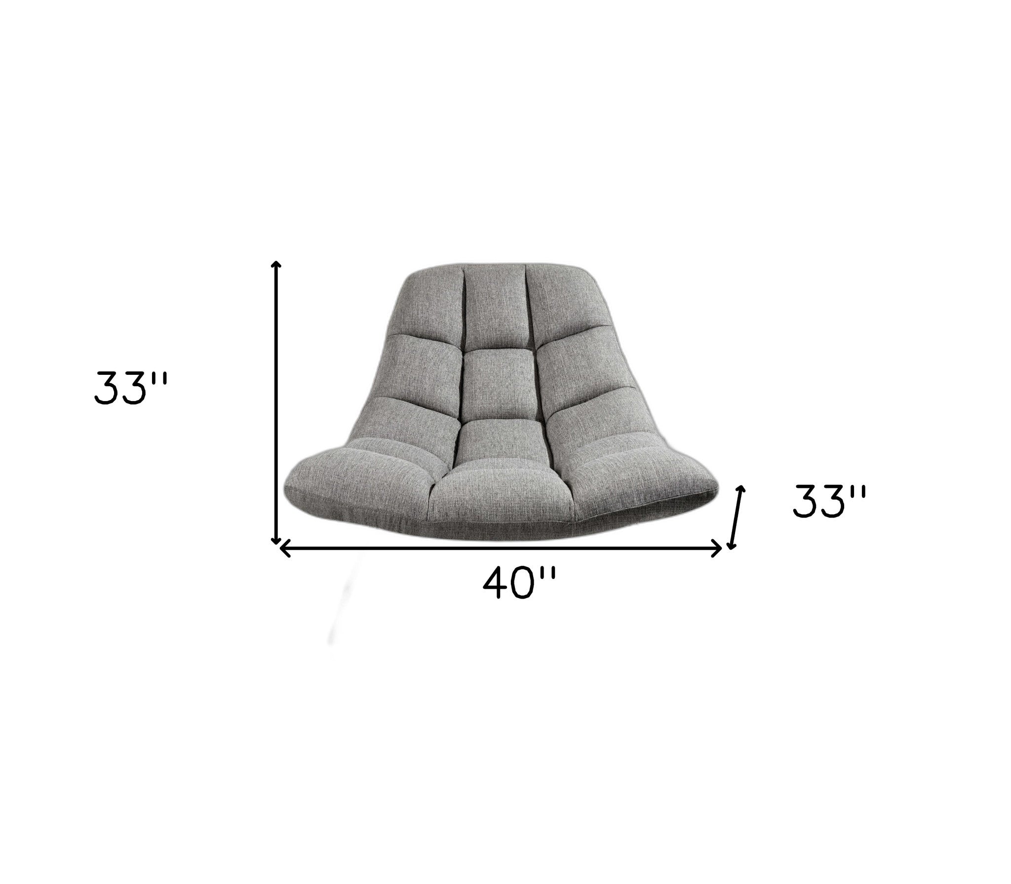 40" Gray Tufted Butterfly Chair