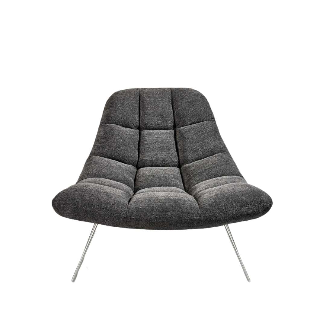 40" Gray Tufted Butterfly Chair