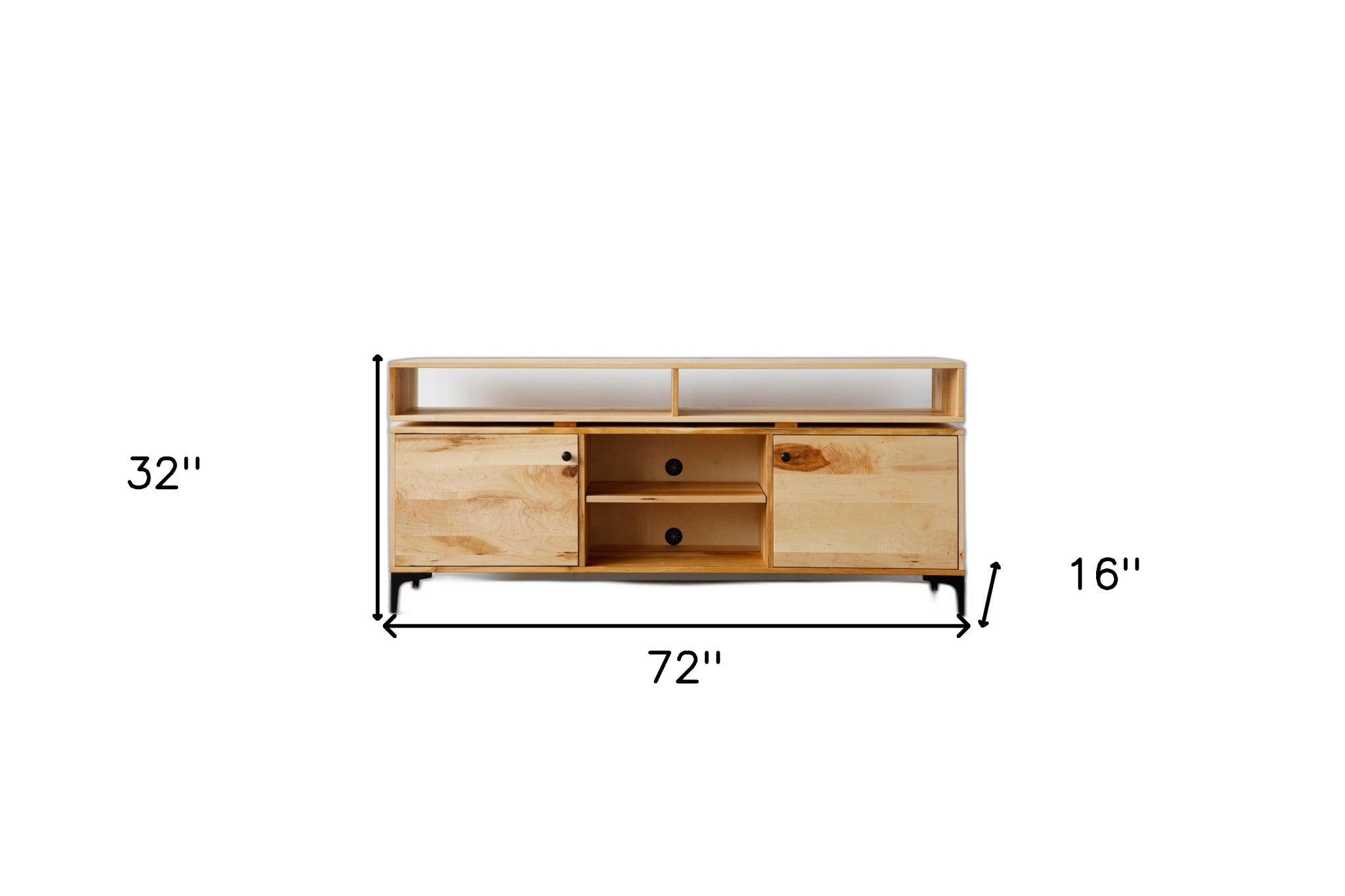 72" Natural Brown Wood Media Console