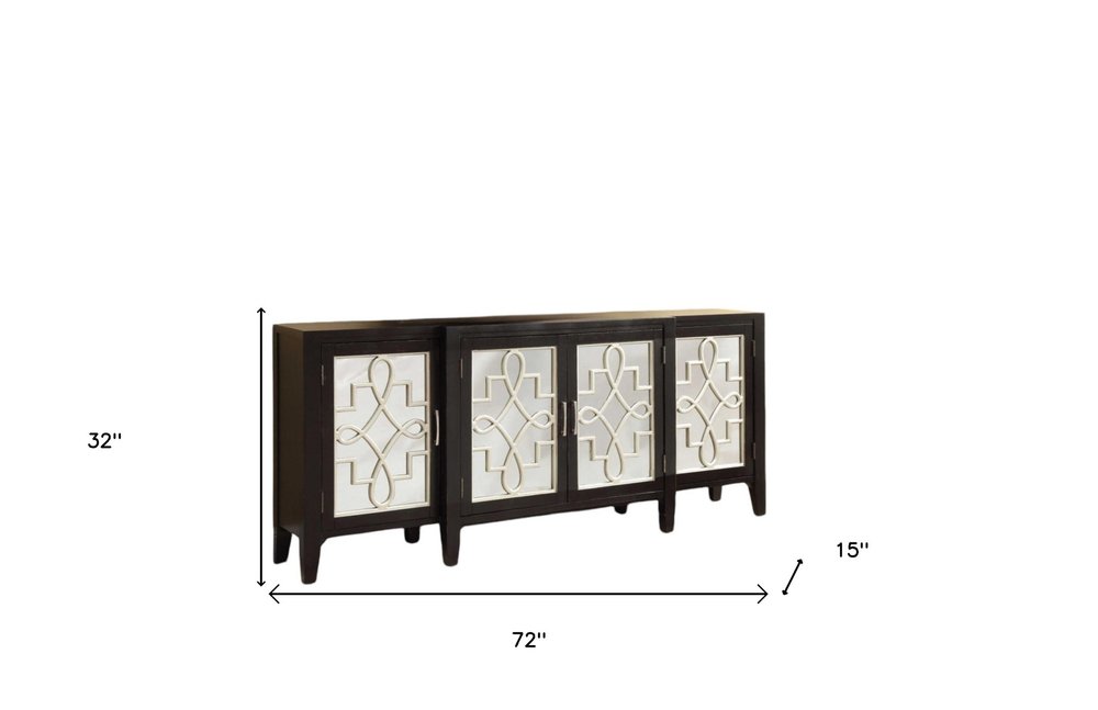 72" Mirrored Trellis Sideboard