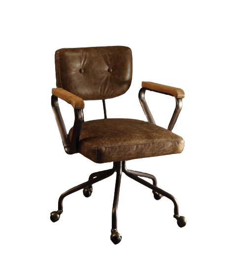 24" Leather Low Back Office Chair