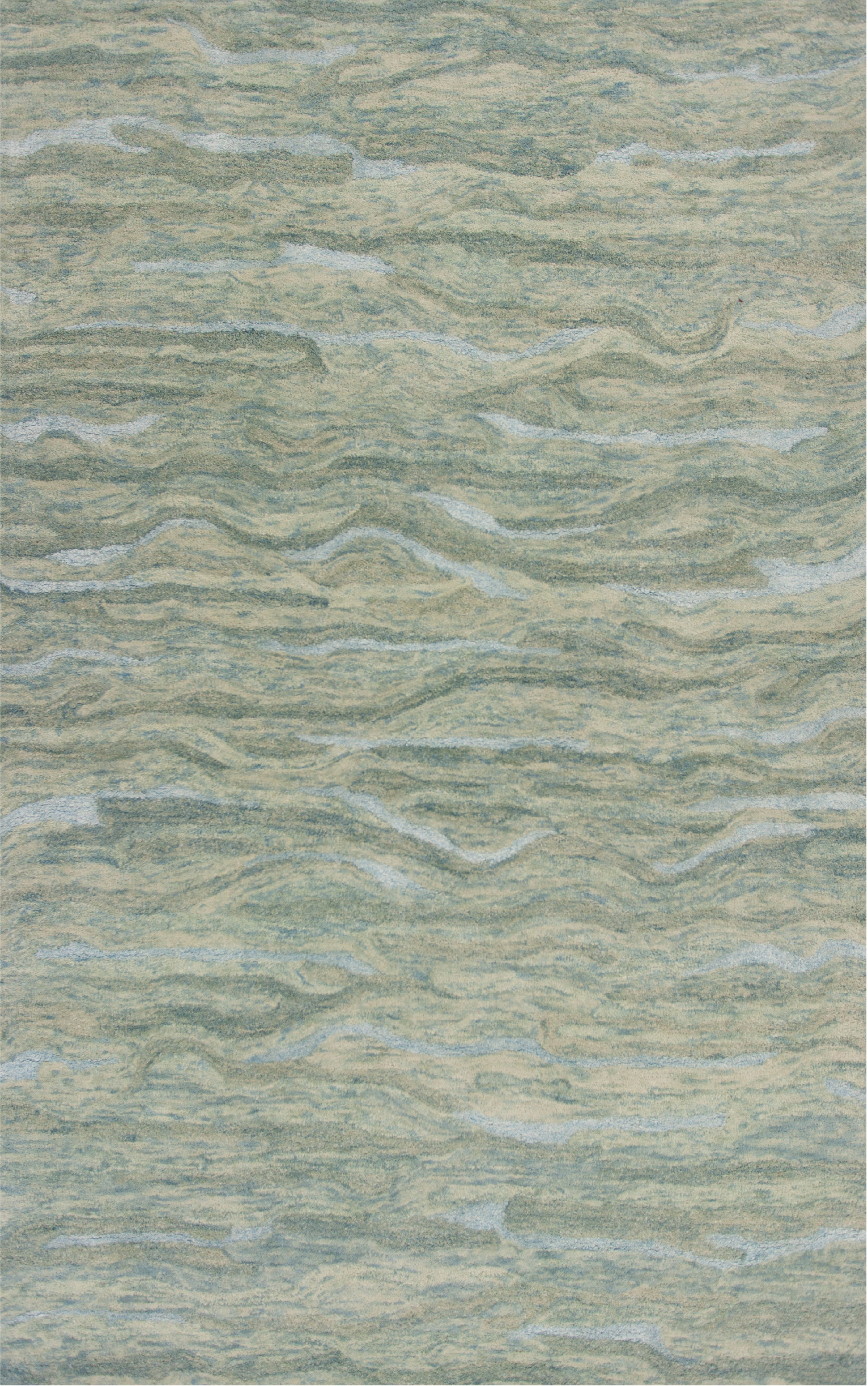 Seafoam Blue Abstract Area Rug