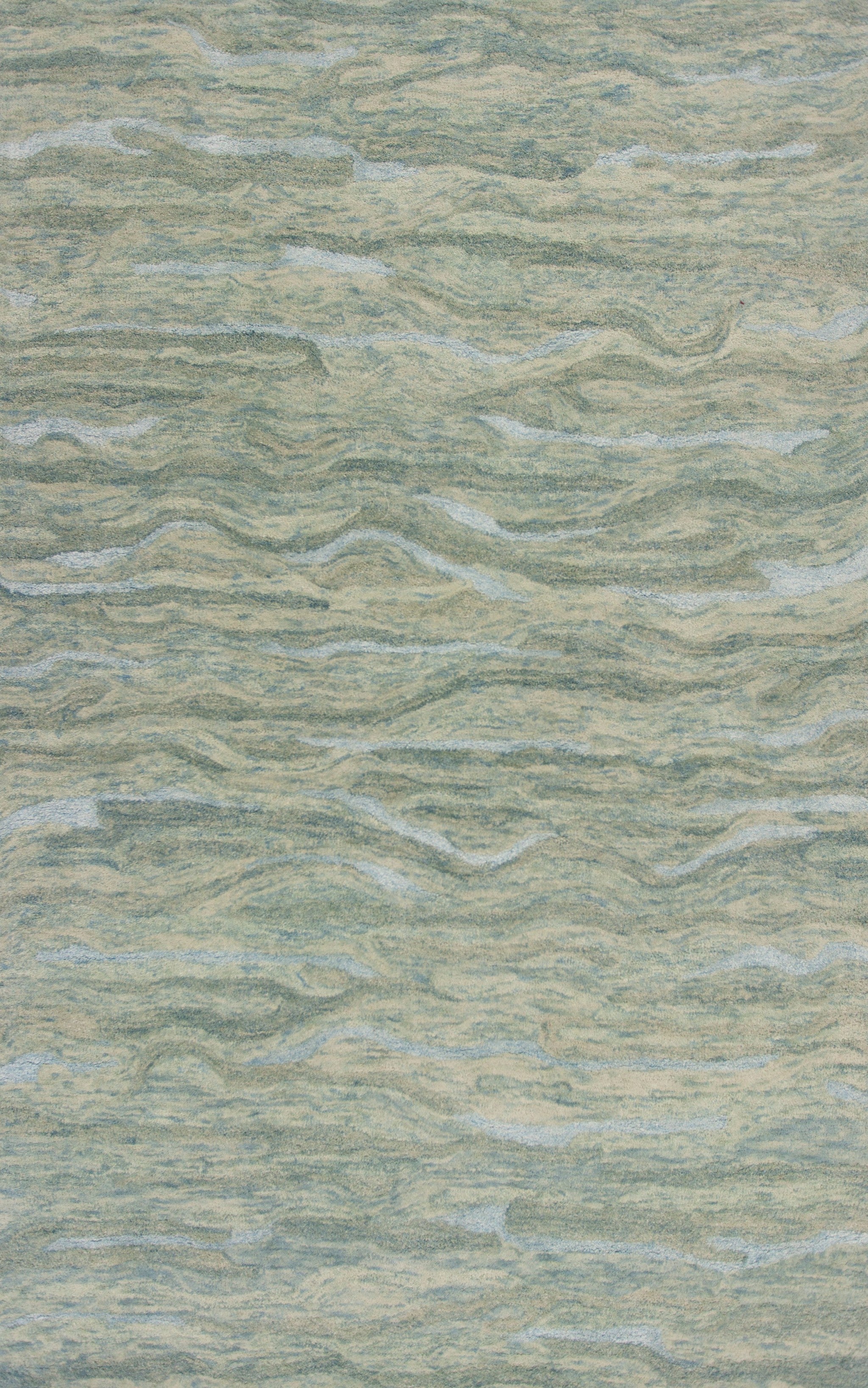 Seafoam Blue Abstract Area Rug