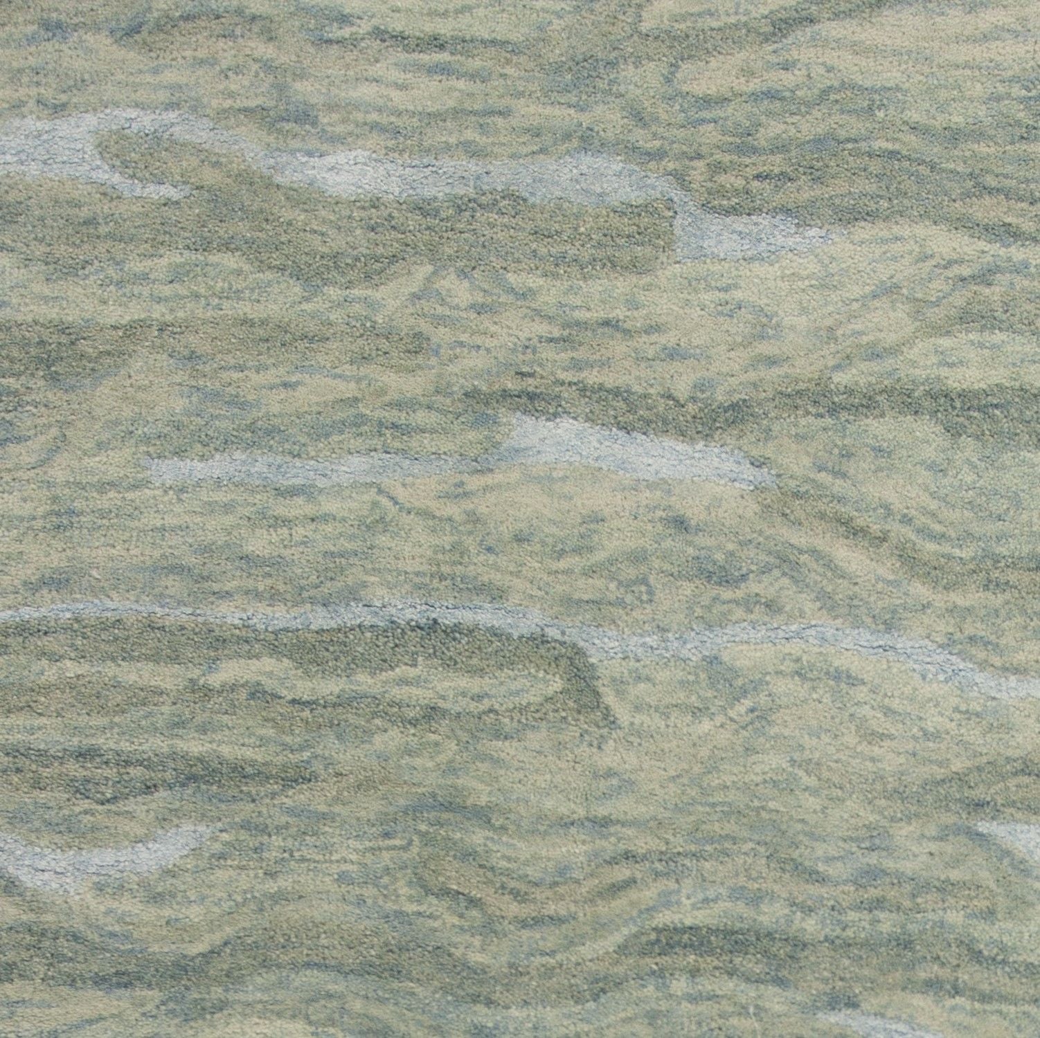 Seafoam Blue Abstract Area Rug