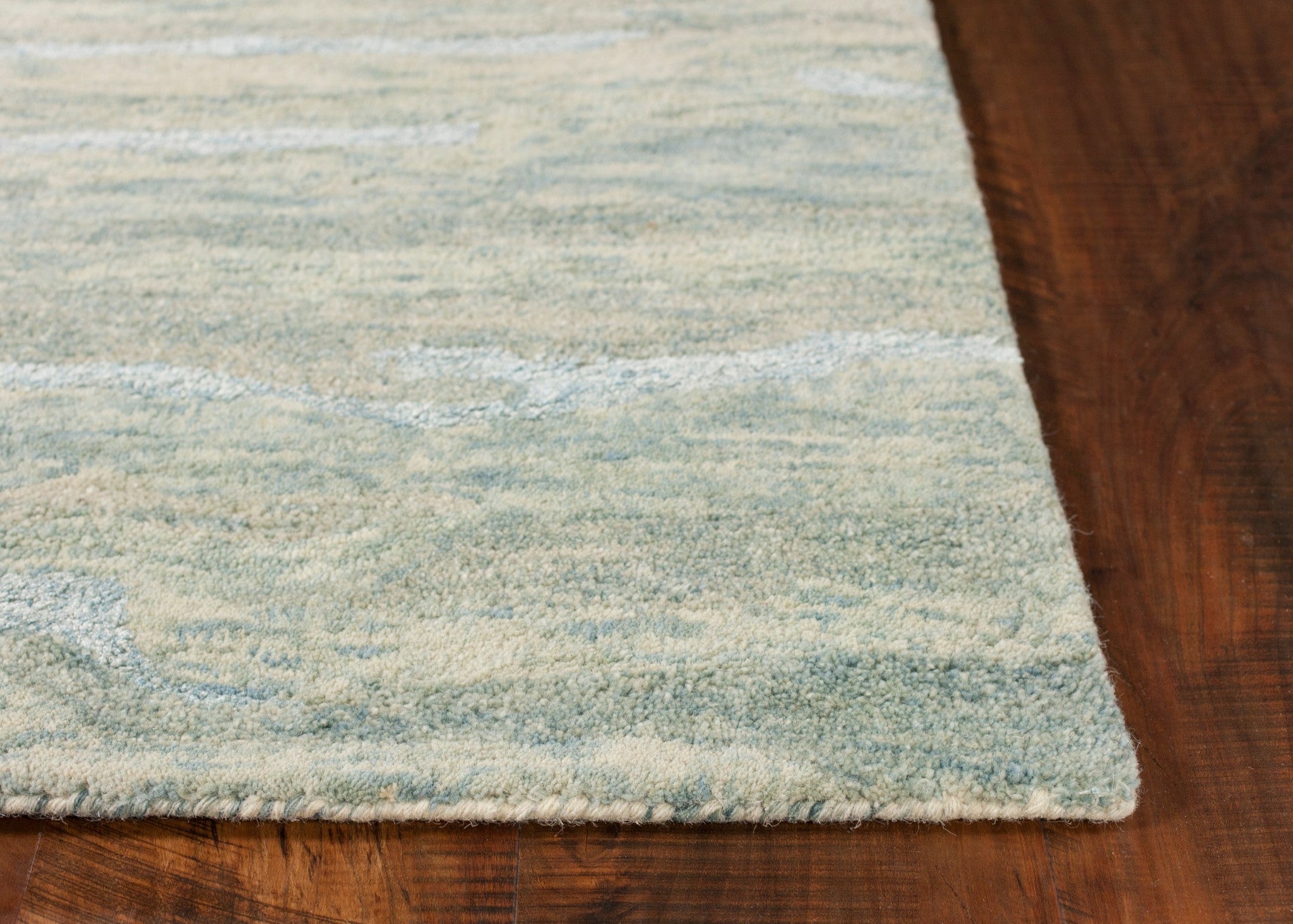 Seafoam Blue Abstract Area Rug