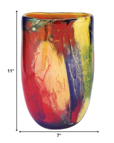 7" Multi-Color Glass Vase