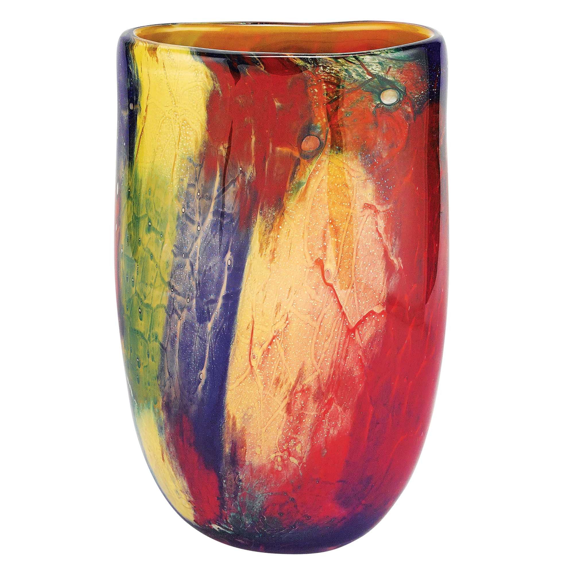 7" Multi-Color Glass Vase