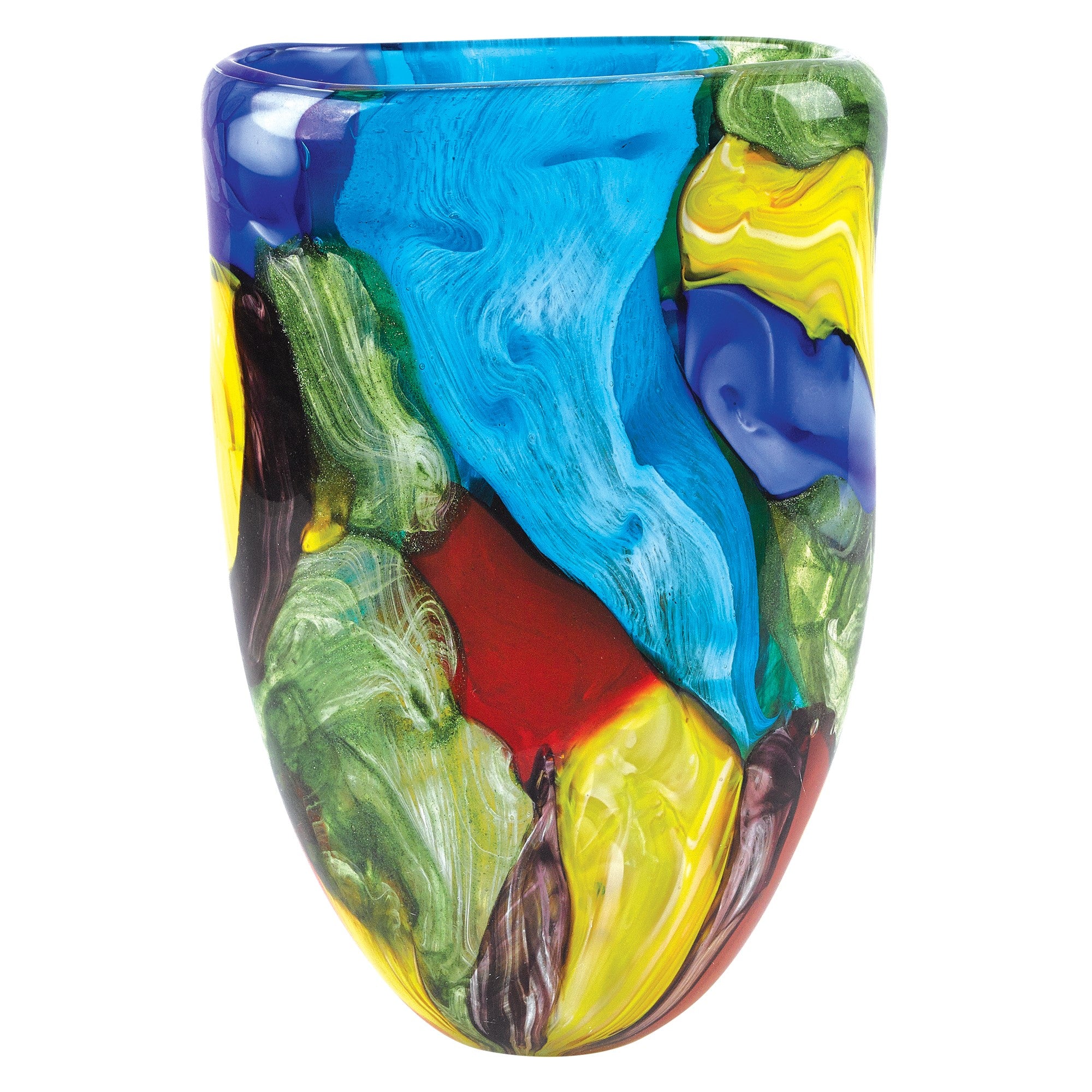 11" Rainbow Glass Vase