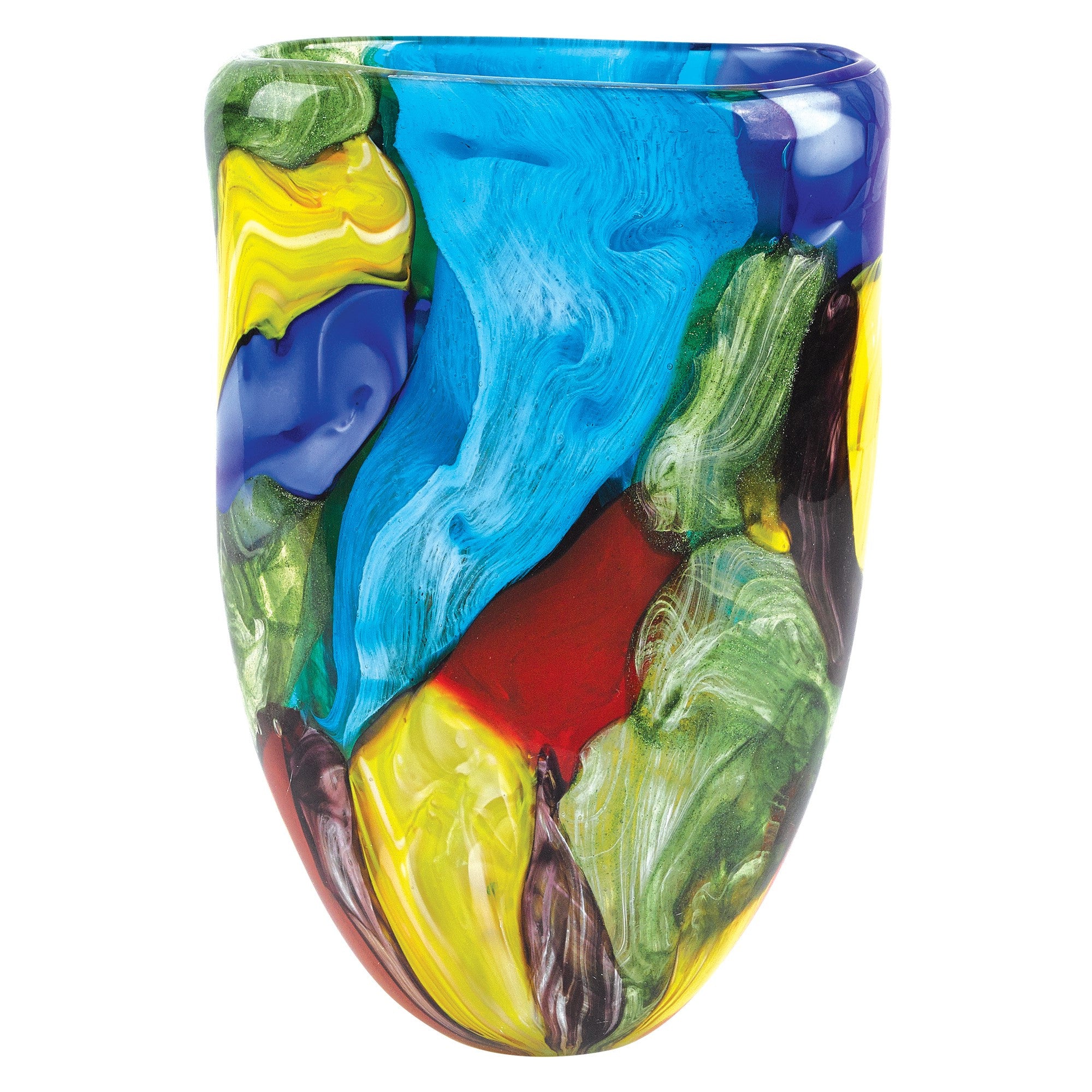 11" Rainbow Glass Vase