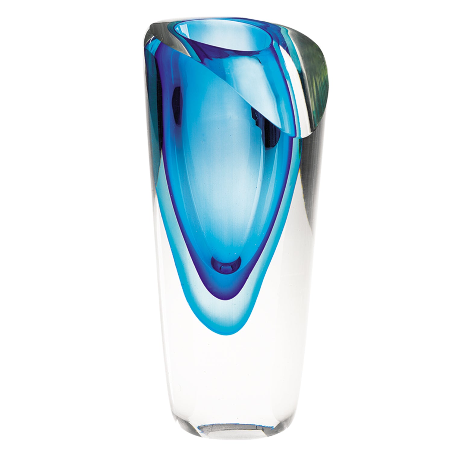 9" Blue Glass Vase