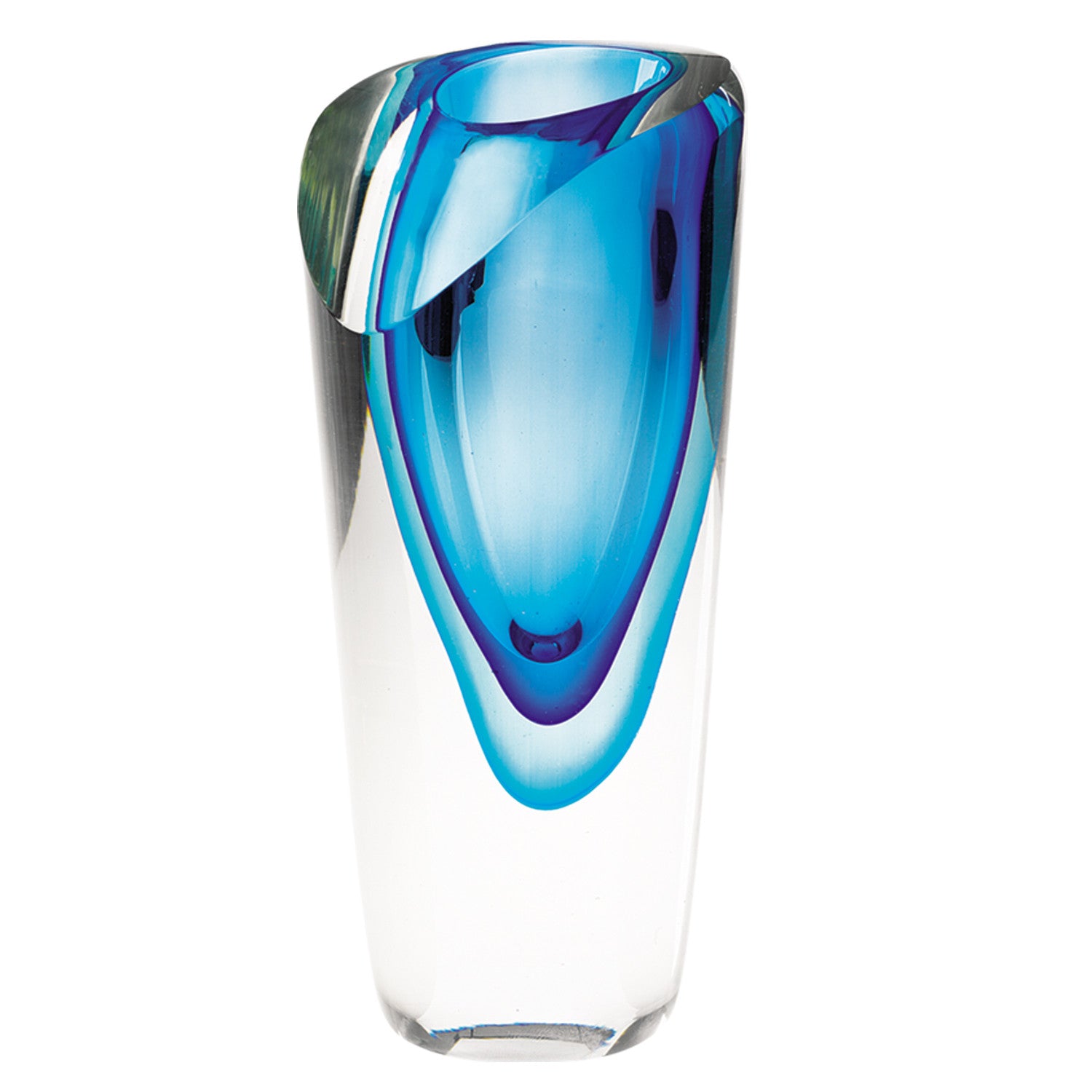 9" Blue Glass Vase