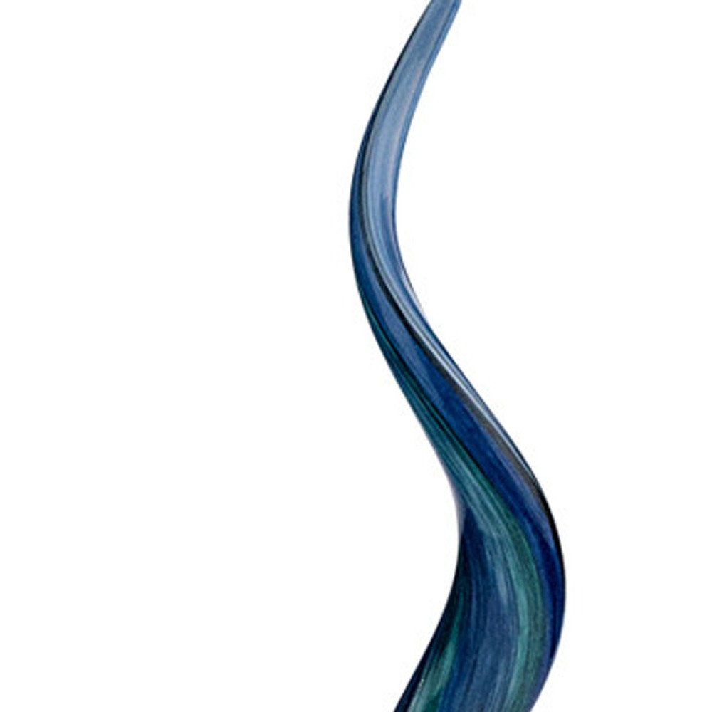 19" Blue and Green Murano Glass Modern Sculpture