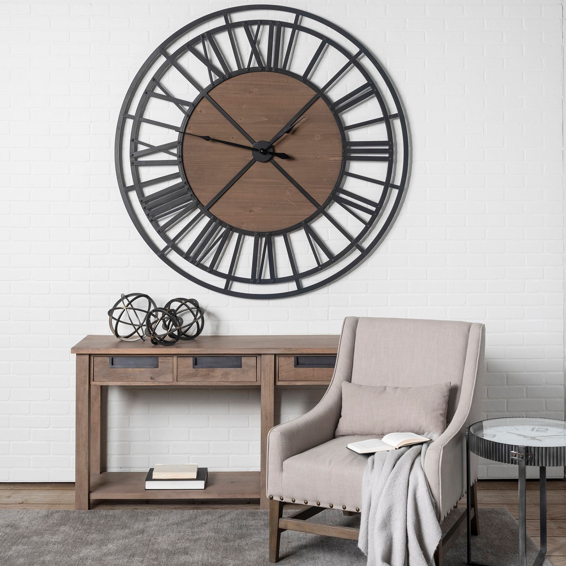 59" Black Circle Roman Wall Clock