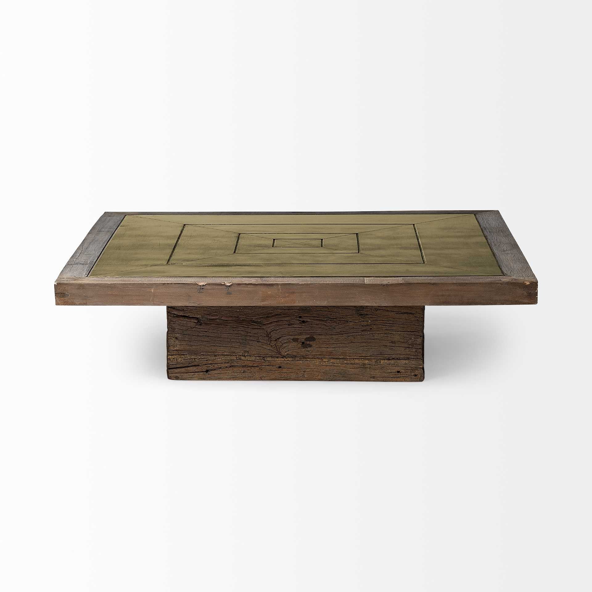 50" Square Polished Wood Coffee Table