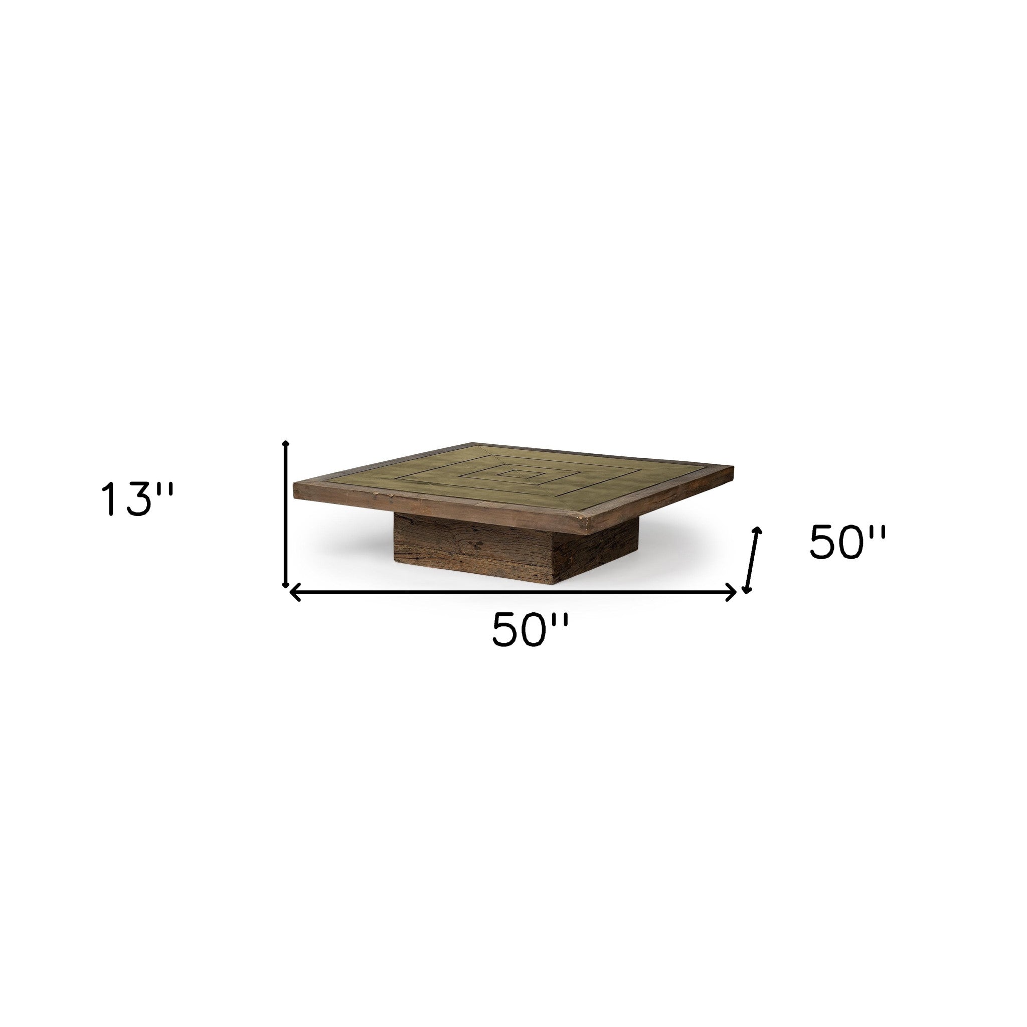 50" Square Polished Wood Coffee Table