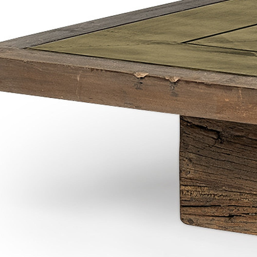 50" Square Polished Wood Coffee Table