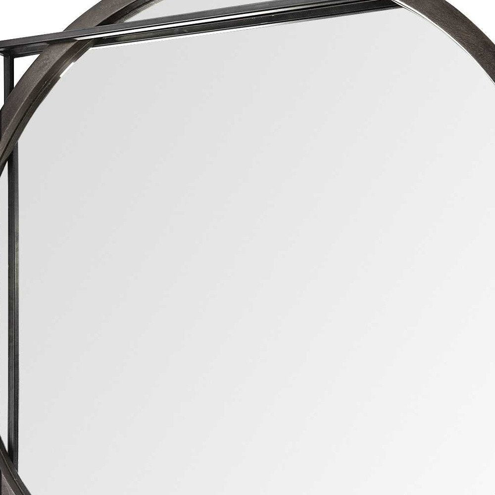 46" Black Inscribed Square Mirror