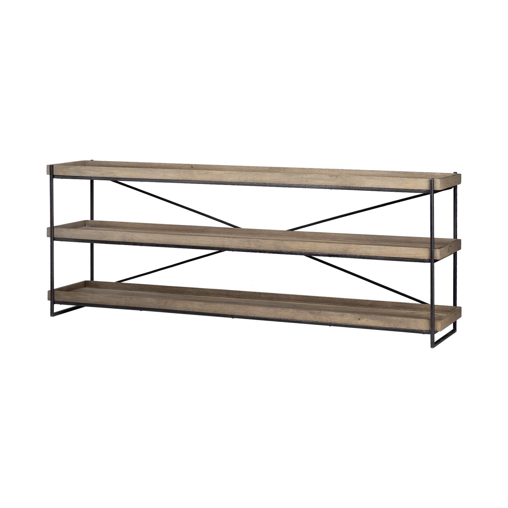 80" 3-Level Wood Console Table