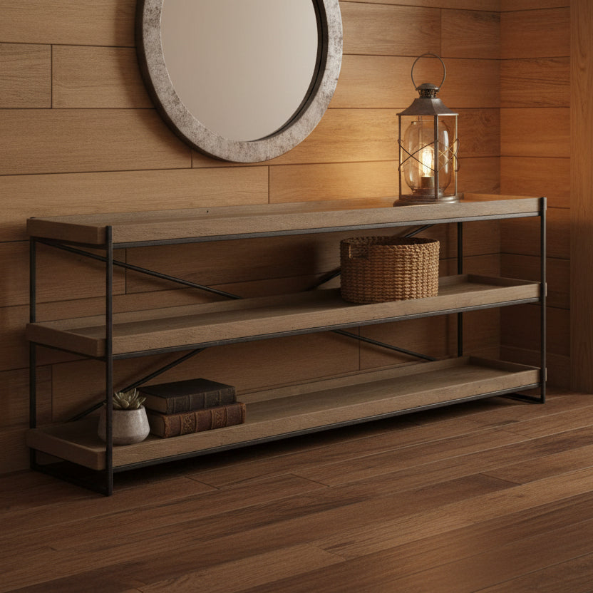 80" 3-Level Wood Console Table