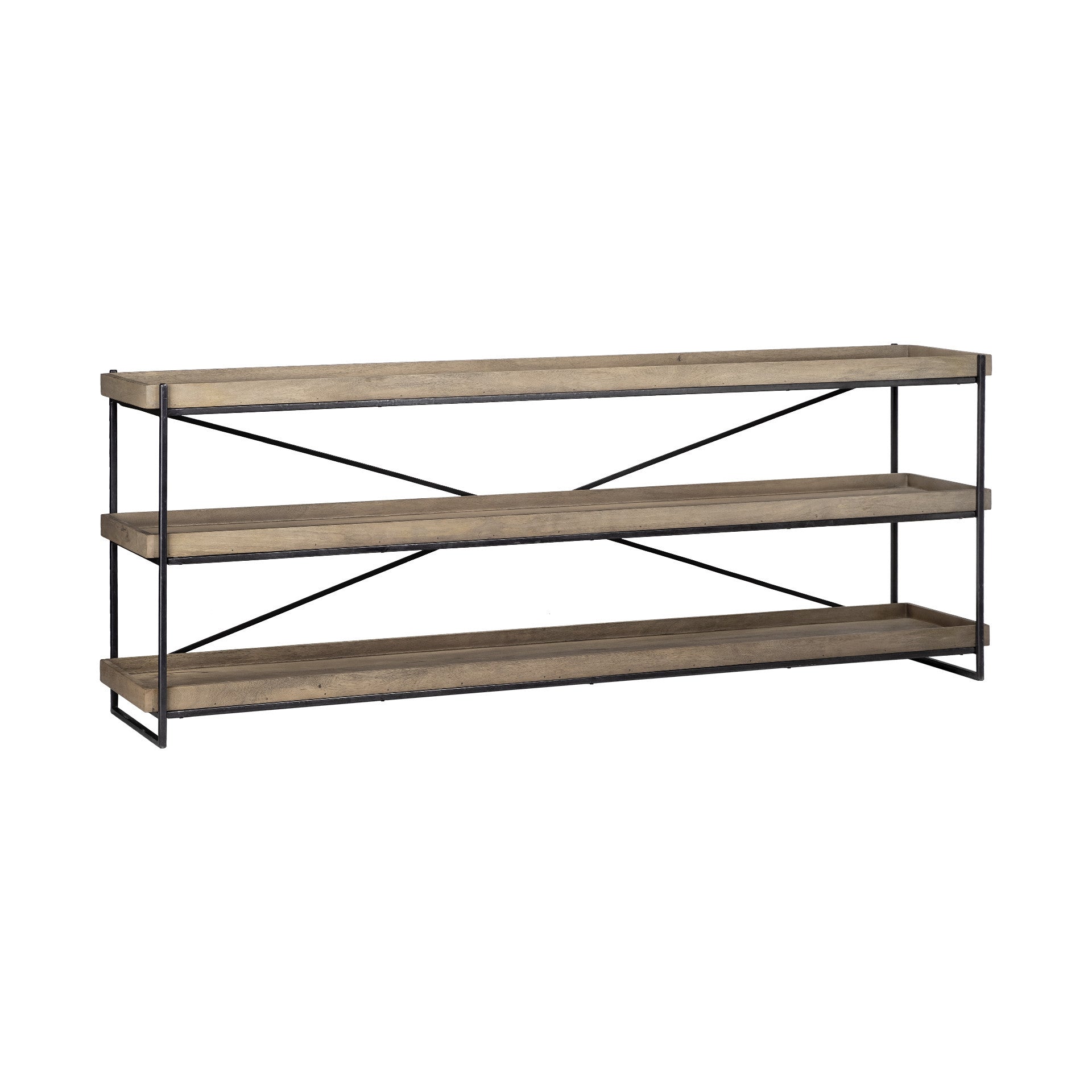 80" 3-Level Wood Console Table