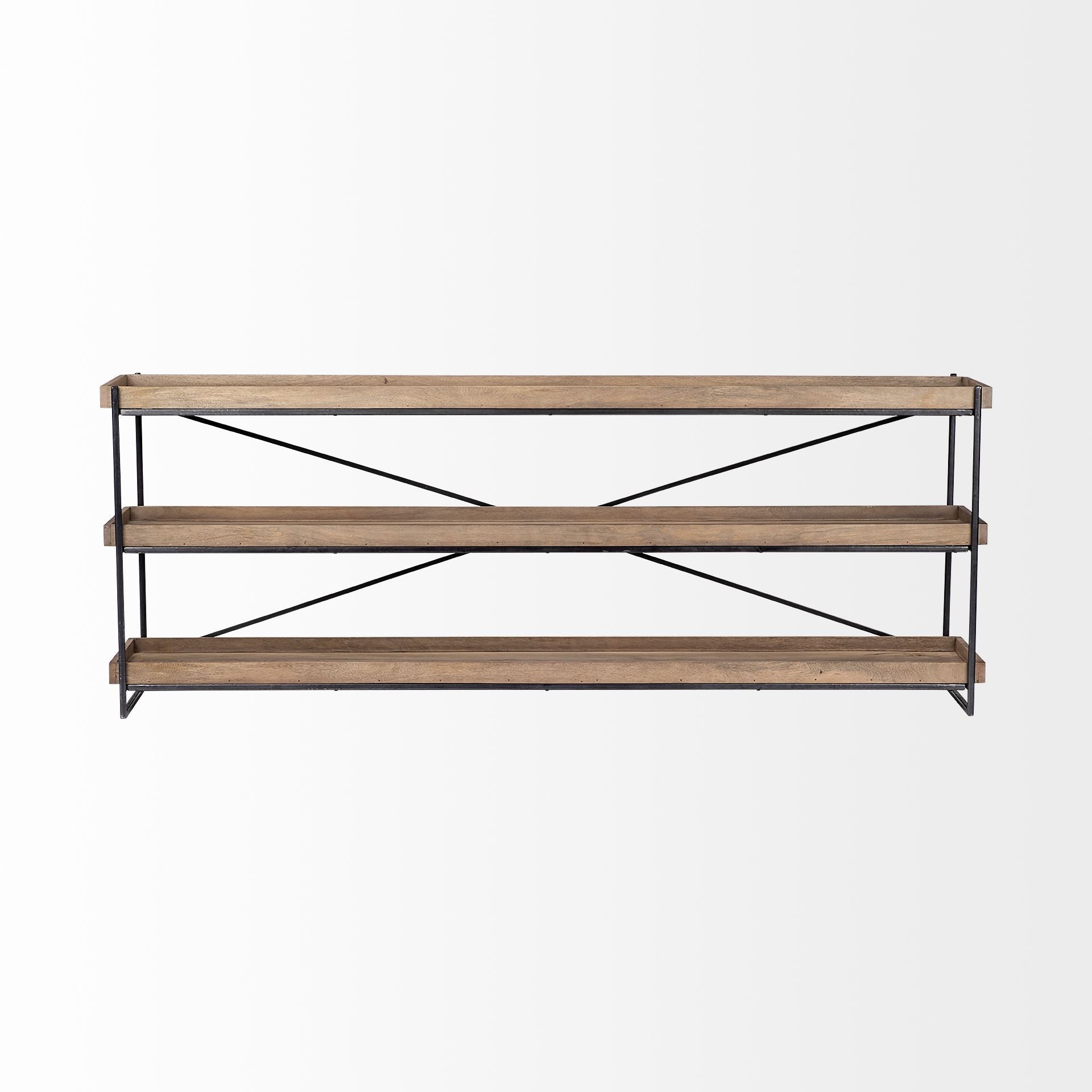 80" 3-Level Wood Console Table