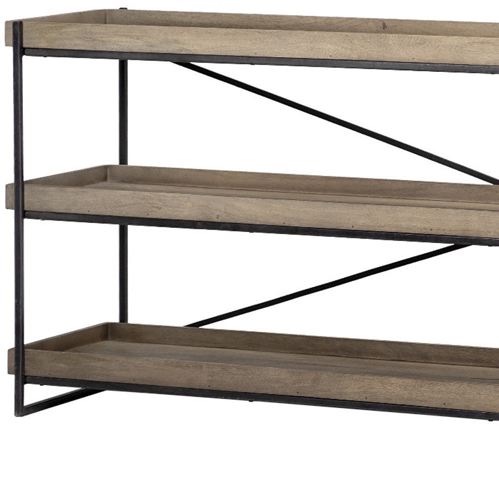 80" 3-Level Wood Console Table