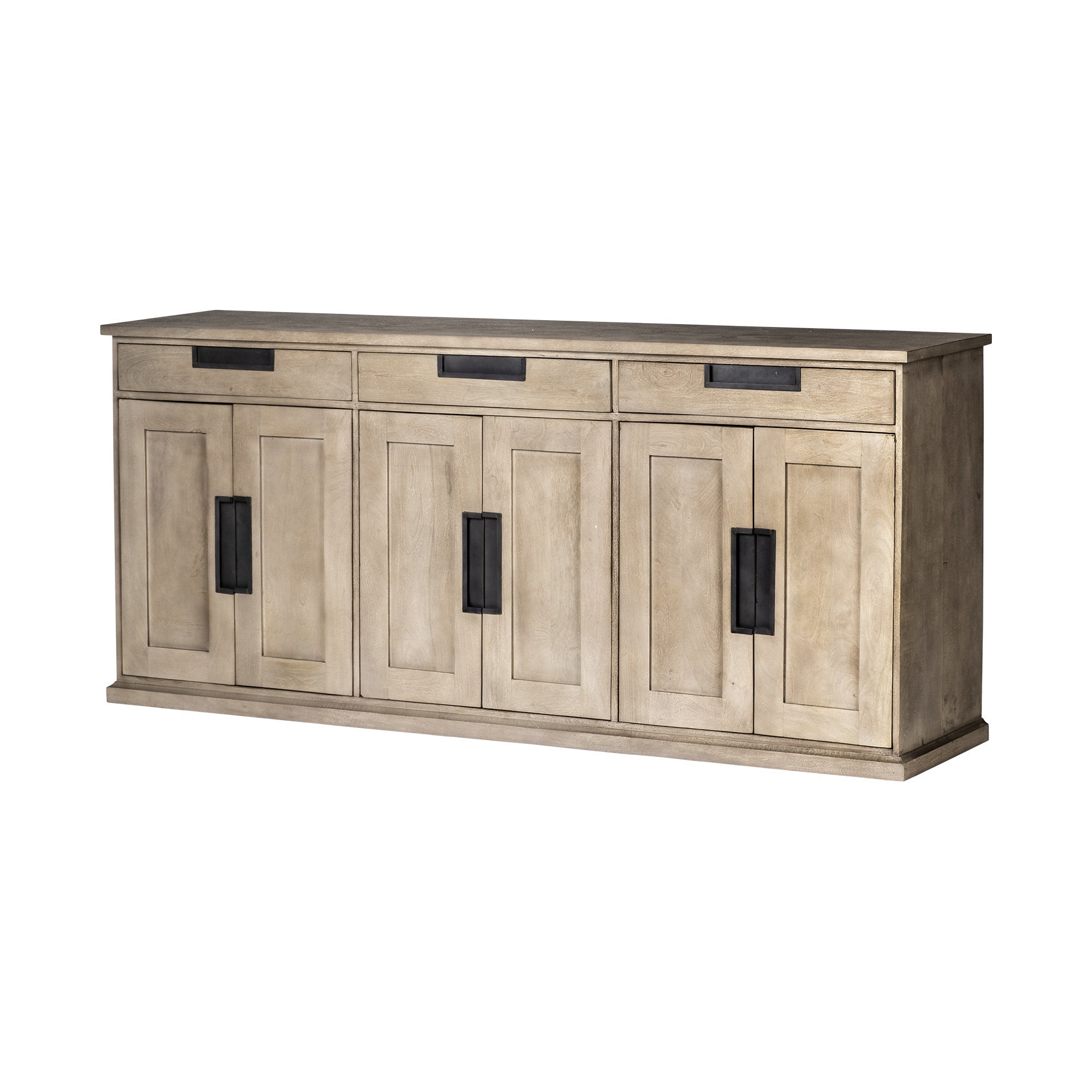 81" Mango Wood 3 Cabinet Sideboard