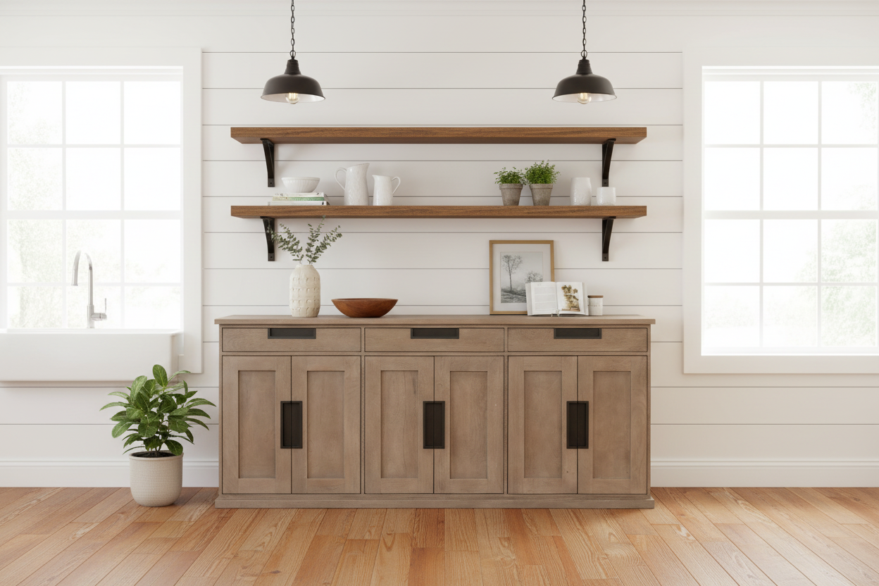 81" Mango Wood 3 Cabinet Sideboard