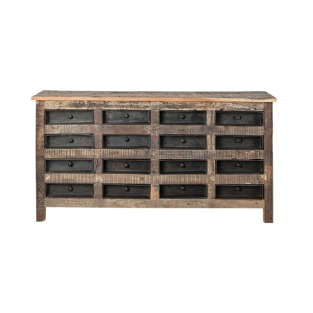 63" Brown Coastal Drawer Sideboard