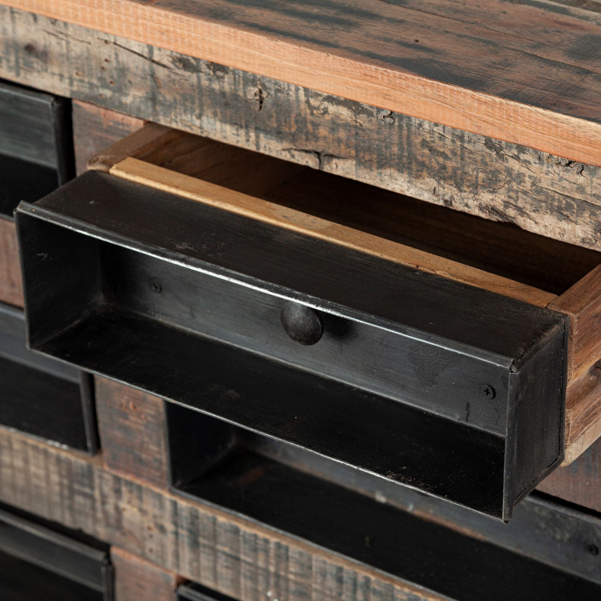 63" Brown Coastal Drawer Sideboard