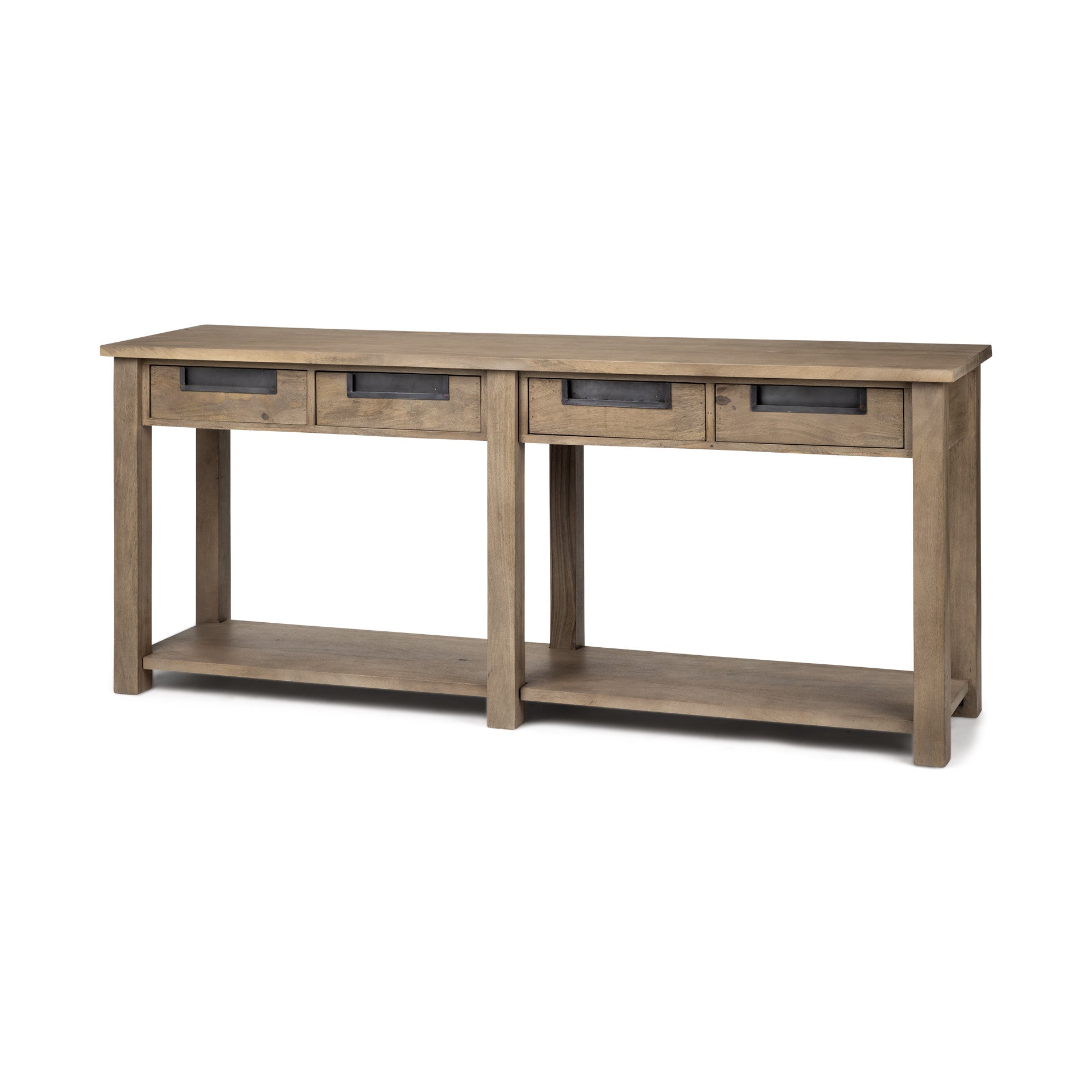 72" Brown Farmhouse Console Table with Drawers