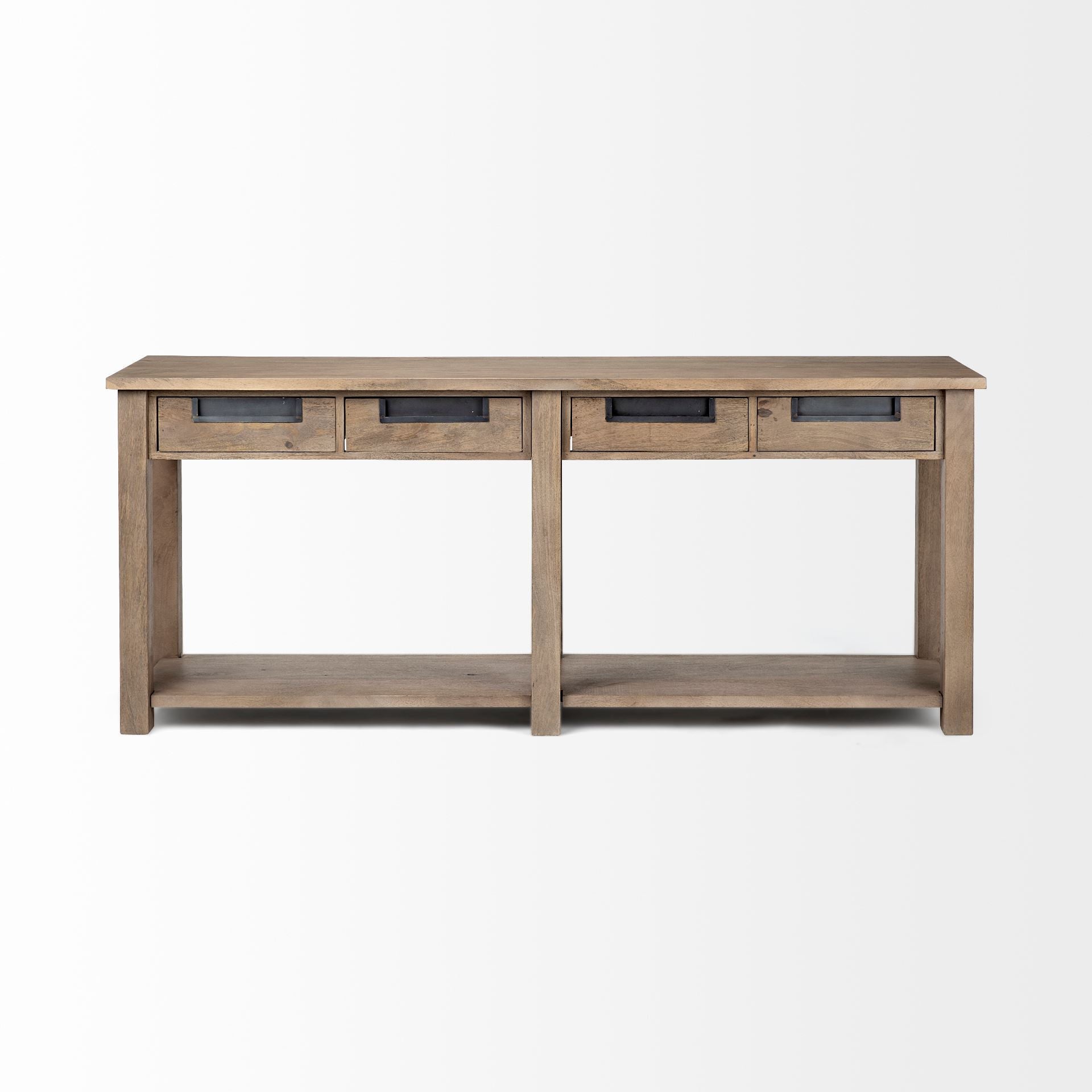 72" Brown Farmhouse Console Table with Drawers