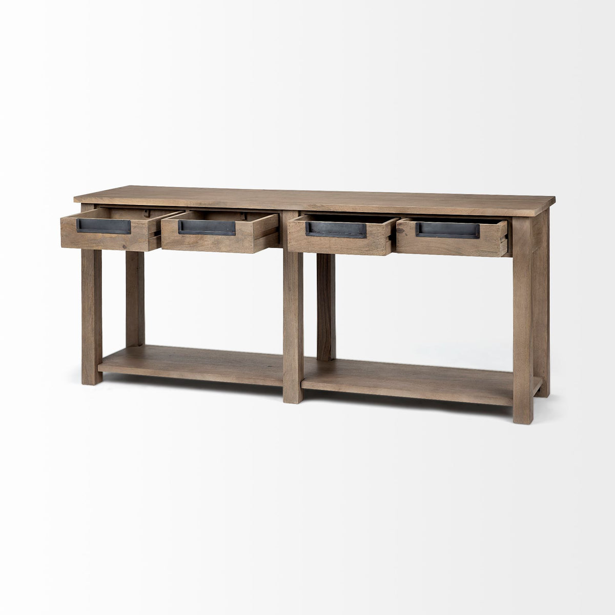 72" Brown Farmhouse Console Table with Drawers