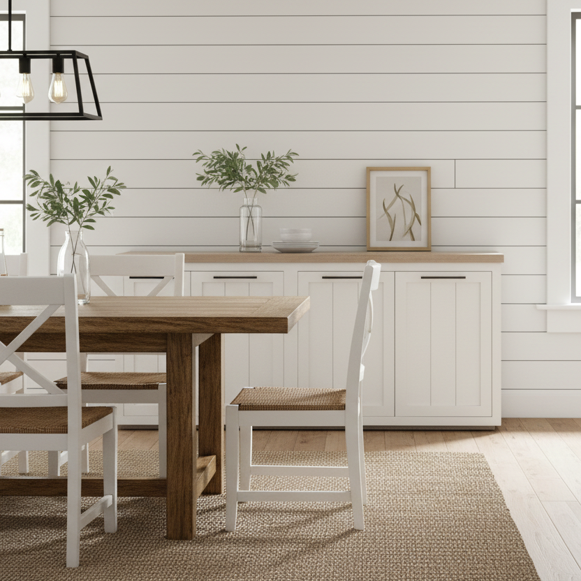 73" White and Brown Farmhouse Sidebaord