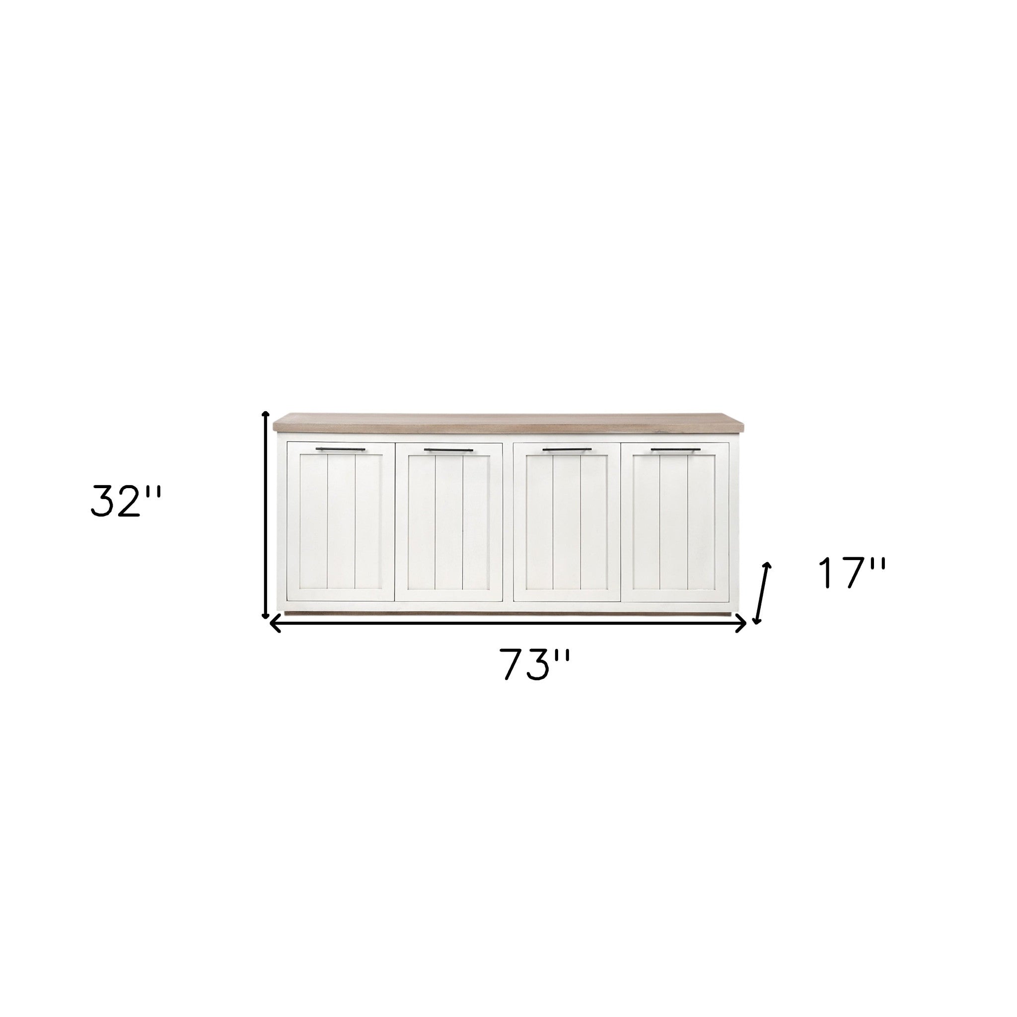 73" White and Brown Farmhouse Sidebaord