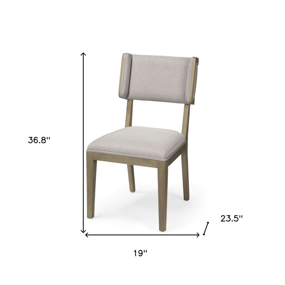 Set Of Two 19" Light Gray Open Back Coastal Dining Chair