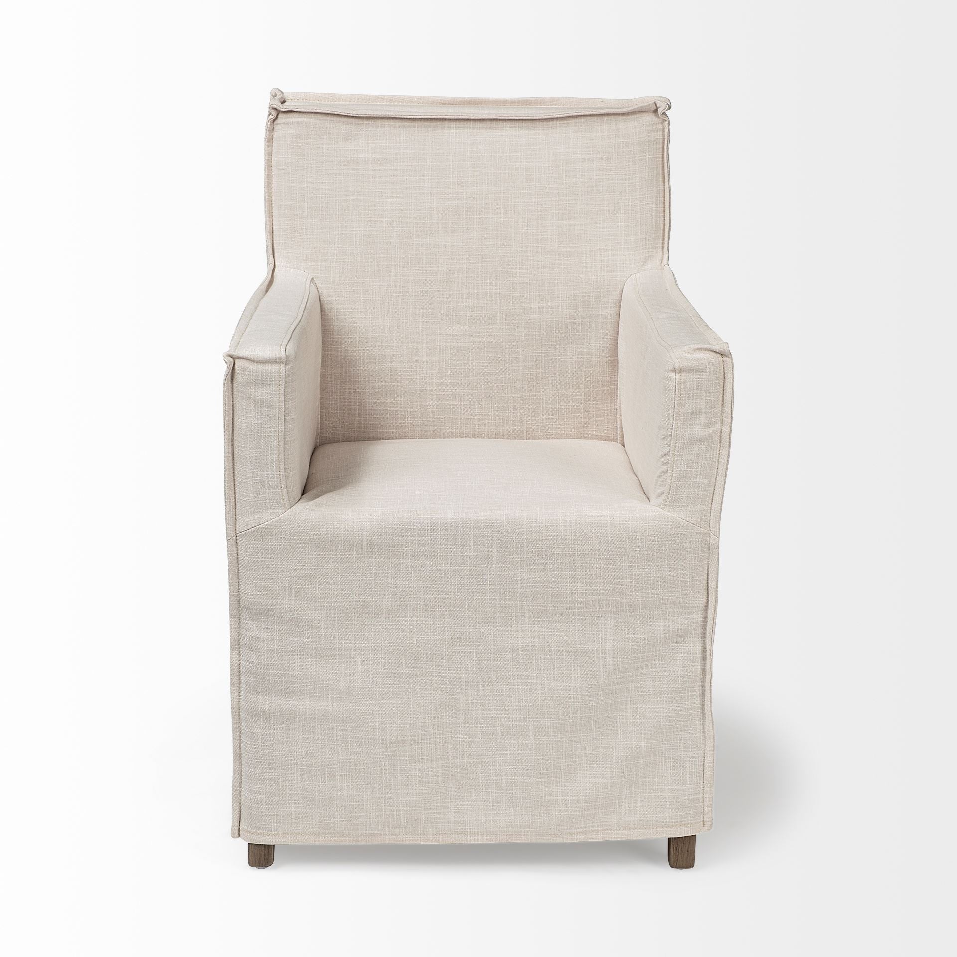 24" Cream Slipcovered Dining Armchair