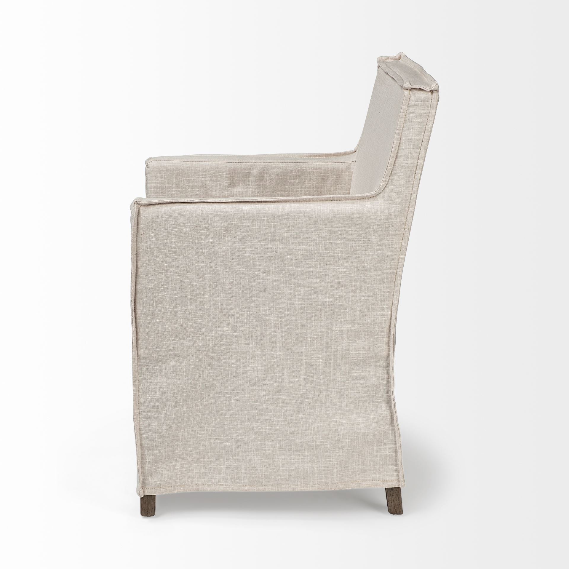 24" Cream Slipcovered Dining Armchair