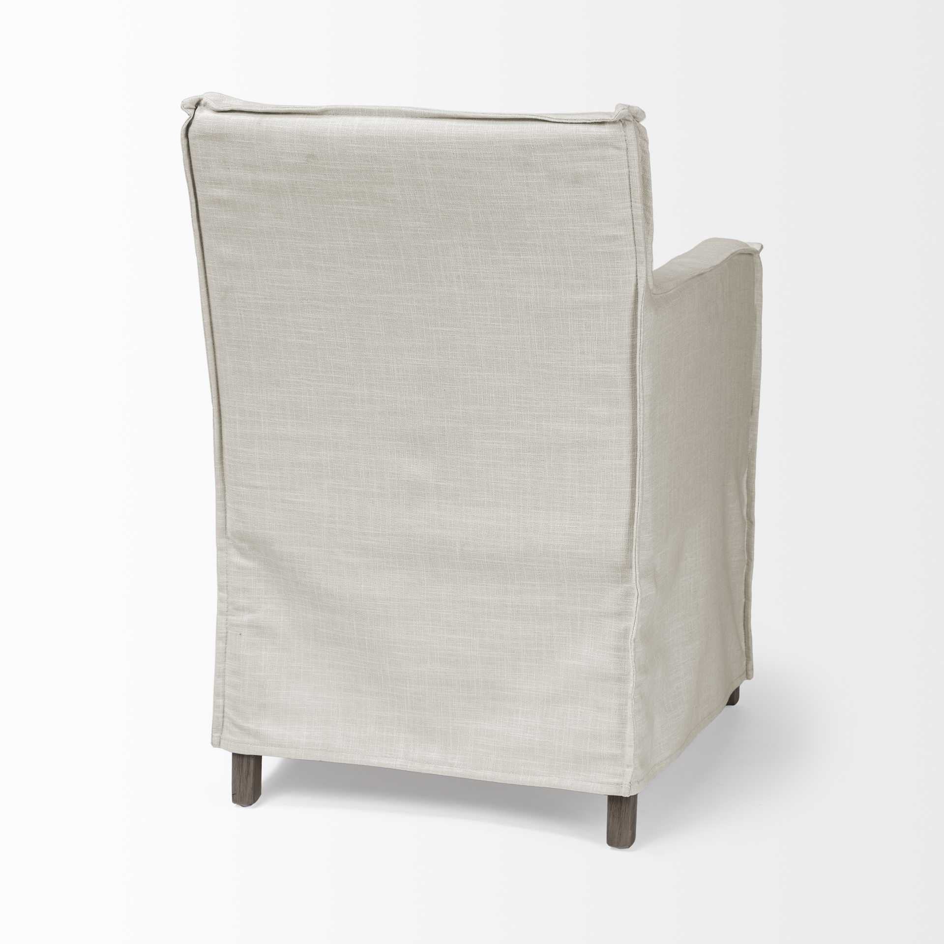 24" Cream Slipcovered Dining Armchair