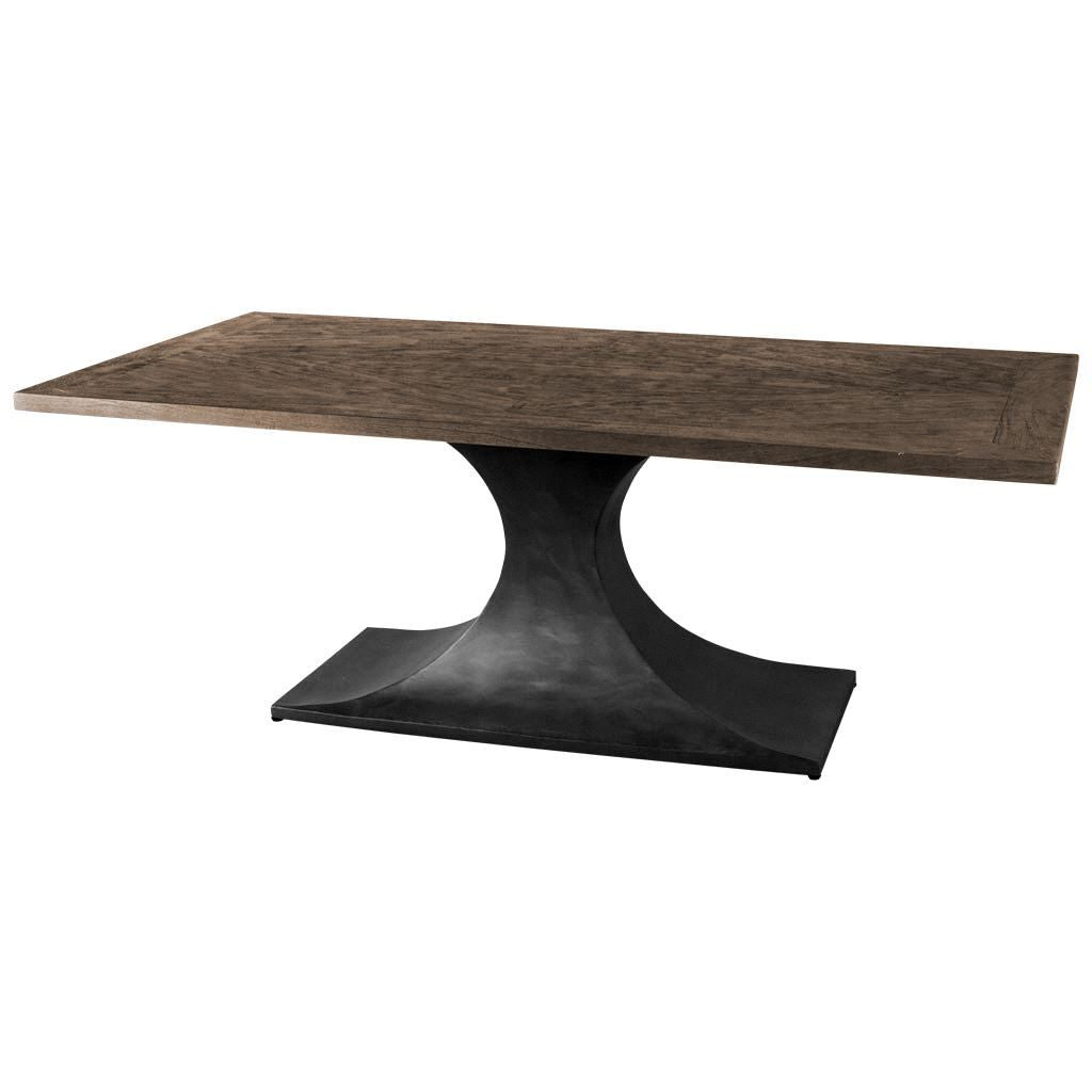 79" Brown and Black Anvil Dining Table