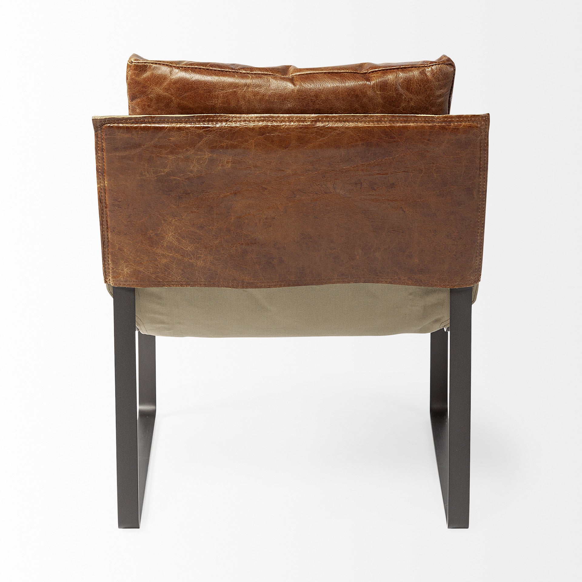 35" Distressed Leather Lounge Chair
