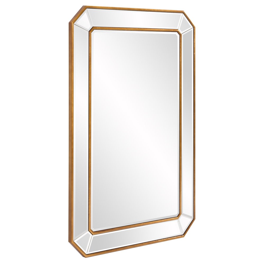24" Gold Leaf Rectangle Mirror with Angled Corners
