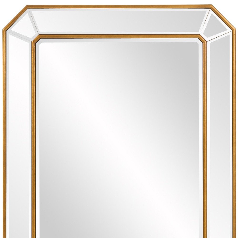 24" Gold Leaf Rectangle Mirror with Angled Corners