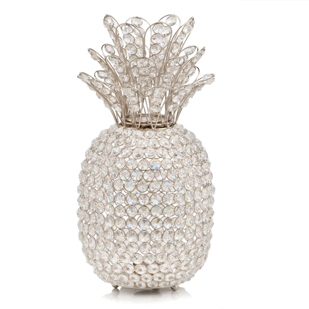 15" Silver Faux Crystal Pineapple